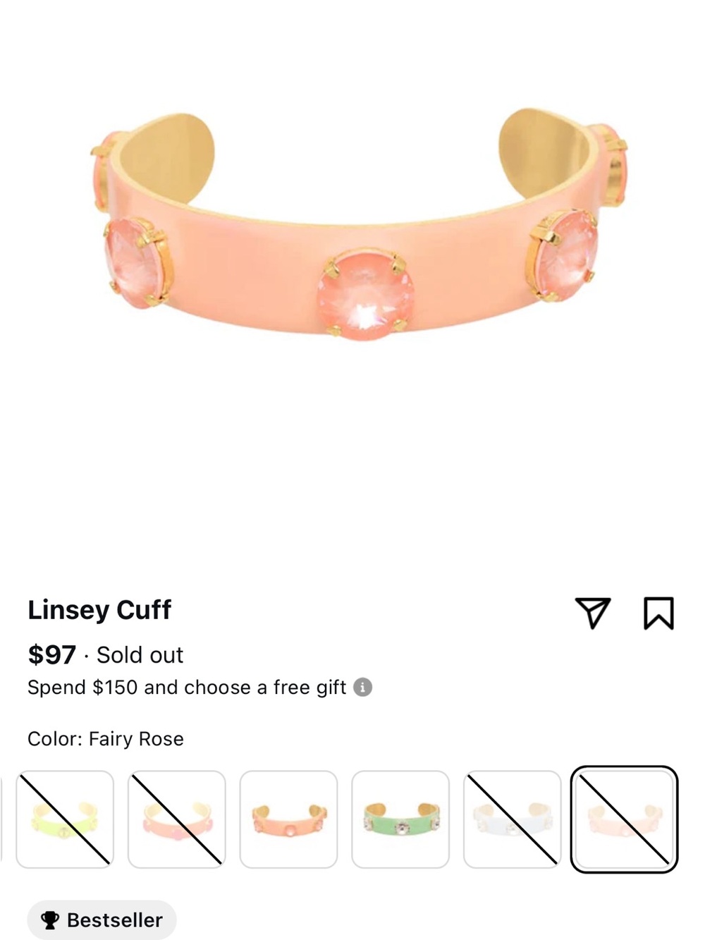 TOVA Lindsey Cuff Bracelet - Fairy Rose